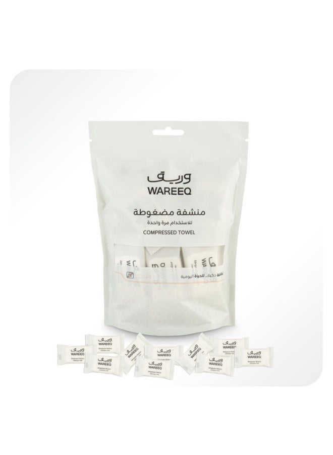 Wareeq Compressed Disposable Towel 20 Pieces 30 x 24 cm - Image 1