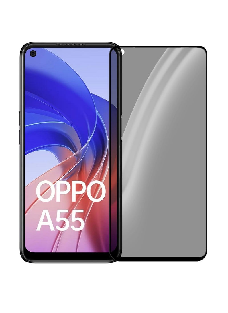 Super Tempered Glass Screen Protector Anti-Spy Privacy  Designed For Oppo A55 4G Full Screen Coverage And Bubble Free - Image 1