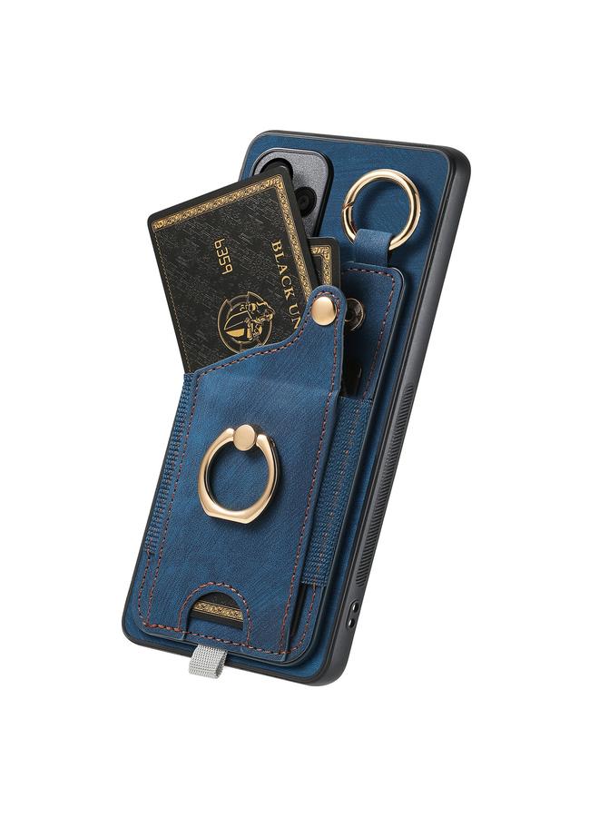 S-TOP Case For Huawei P50 Retro Skin-feel Ring Card Bag Phone Case with Hang Loop - Image 3