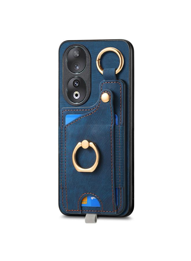 S-TOP Case For Huawei P50 Retro Skin-feel Ring Card Bag Phone Case with Hang Loop - Image 2