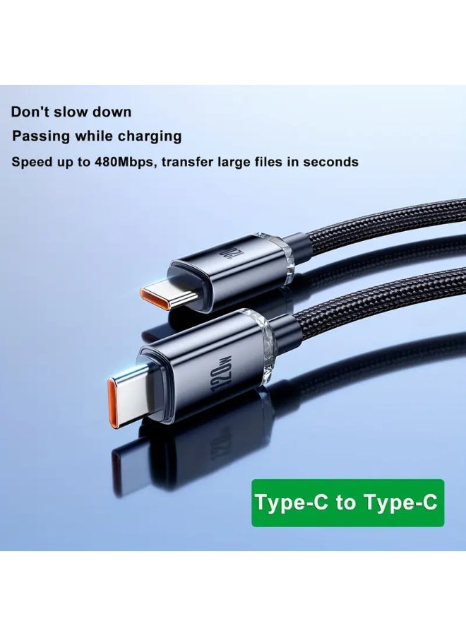 Arabash 120W 6A USB C Fast Charging Cable 1M Type C to Type C USB to Type C Data Cable for Samsung Xiaomi Huawei OPPO MacBook iPad - Image 3