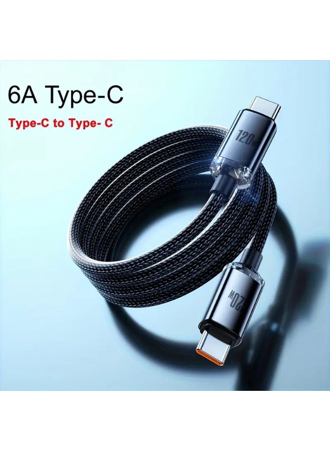Arabash 120W 6A USB C Fast Charging Cable 1M Type C to Type C USB to Type C Data Cable for Samsung Xiaomi Huawei OPPO MacBook iPad - Image 4