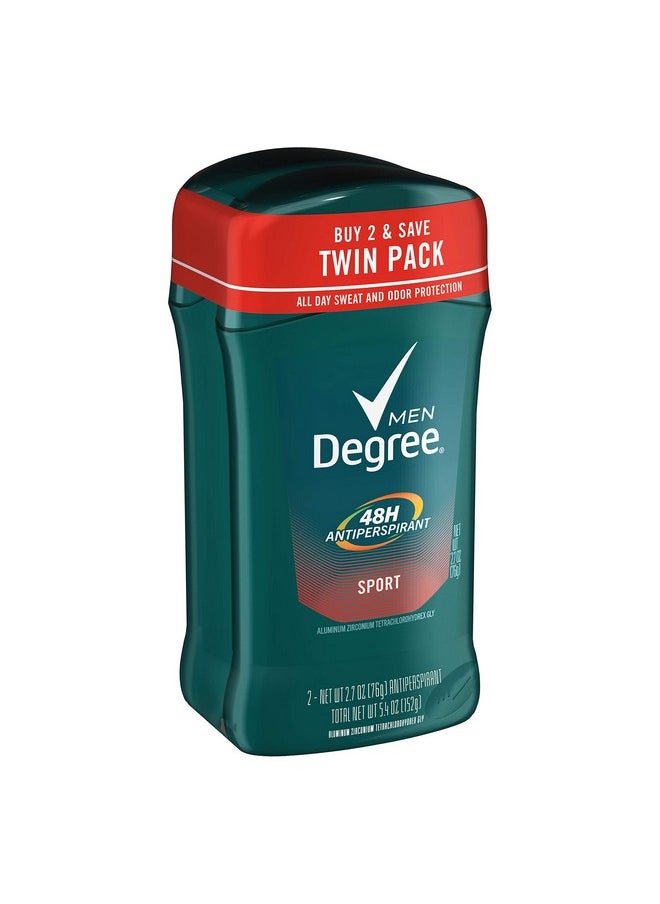 Degree Men , Invisible Solid Deodorant, Sport, Twin Pack, 2.7 Ounce, Pack Of 2  - Image 2