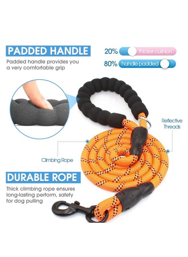 BAAPET 4/5/6 FT Strong Dog Leash with Comfortable Padded Handle and Highly Reflective Threads Heavy Duty Dog Leashes for Small Medium Large Dogs (6FT, Orange) - Image 2