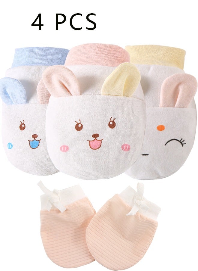 4Pcs Newborn Baby Gloves, anti-Scratch Face and anti-bite Baby Gloves  - Image 1