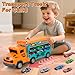Bstoyder Kids Toys for 3 4 5 6 7 8 Years Old Boys Carrier Truck Transport Car Toys Foldable 2 Layer Car Race Track Playset with 25in Race Track 6 Metal Toy Cars Birthday Toy Gift for ToddlerOrange - Image 4