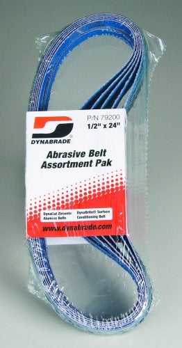 Dynabrade (79200) Belt Assortment Pak | 1/2"" (13 mm) Wide x 24"" (610 mm) Long | Assorted DynaCut and DynaBrite Belts | For Use with Dynabrade Abrasive Belt Tools - Image 2