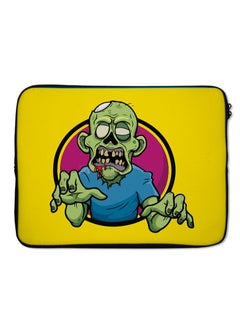LOUD UNIVERSE Yellow Zombie Print With Zipper Skull Print Yellow High Quality Neoprene Laptop Sleeve  - Image 1