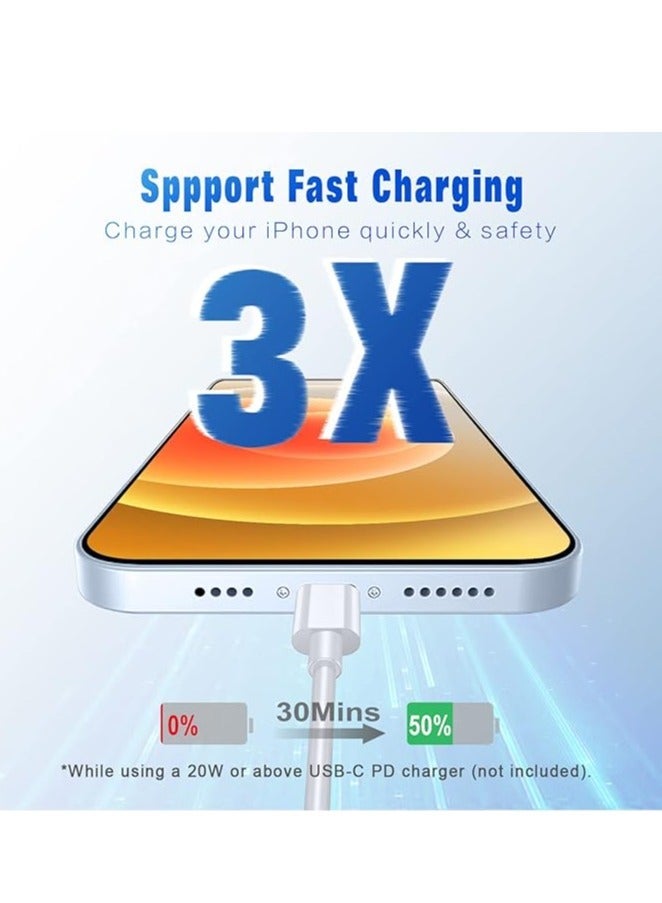 Golau 20W USB C to Lightning Cable 1M iPhone Fast Charger Cable USB-C Power Delivery Charging Cord for iPhone 14/13/12/11/XS/XR/X/8/iPad - Image 3