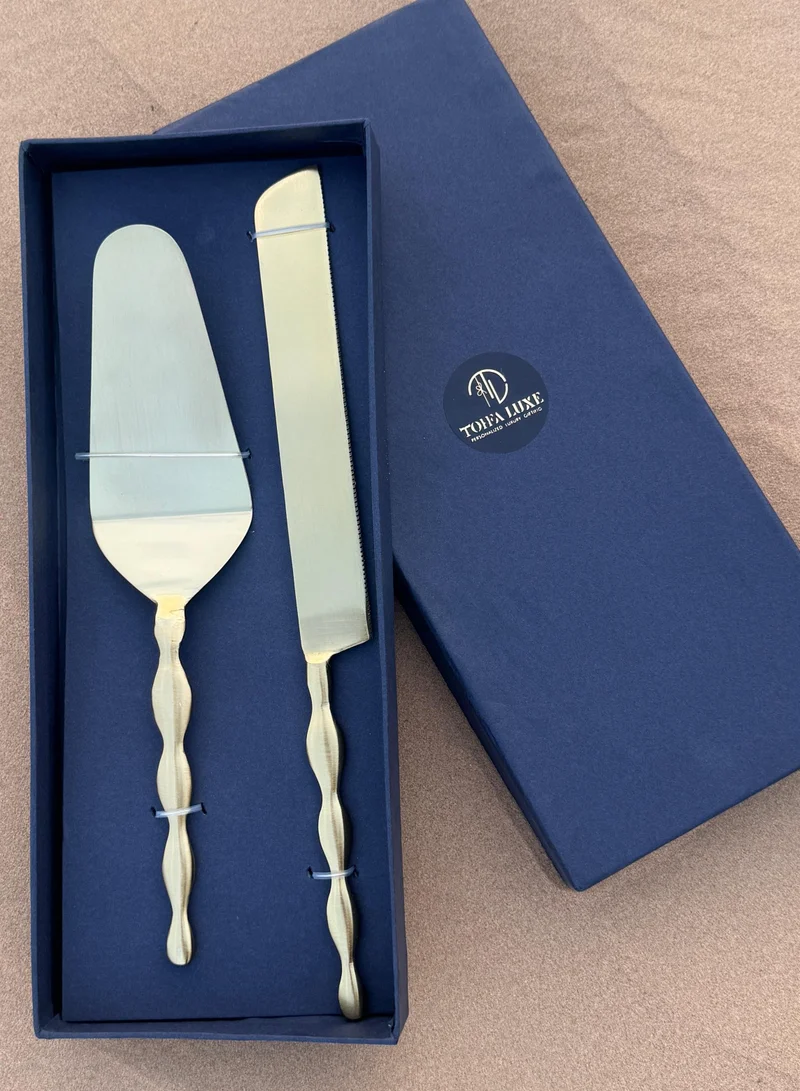 Tohfa Luxe Tohfa Luxe Golden Hour Duo- Cake Knife & Server