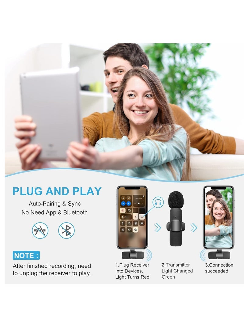 ELTRAZONE Wireless Lavalier Microphone for Type-C Phone- Plug-Play Wireless Mic with 2 Microphone for USB-C Android Phone Video Recording- Interview- Vlog- Auto Sync and Noise Reduction- 2.4G - Image 2