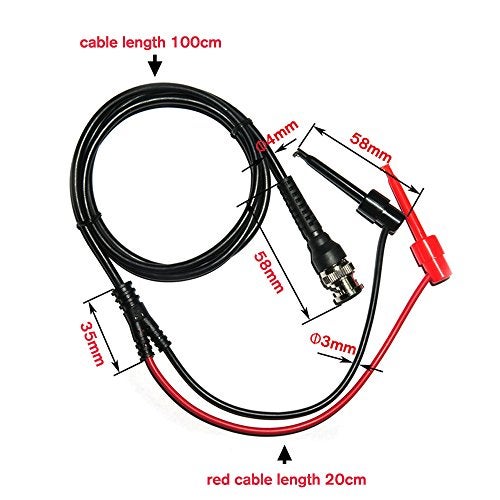 Amadget BNC to Mini Test Hook Clips Dual Hook Test Probe Cable Leads 120CM with Two Mini Probes Ended 500V 5A IC Test Hook (Pack of 2) - Image 2