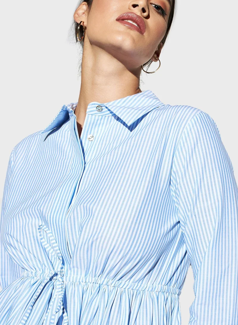 Iconic Embroidered Flutter Sleeve Dress