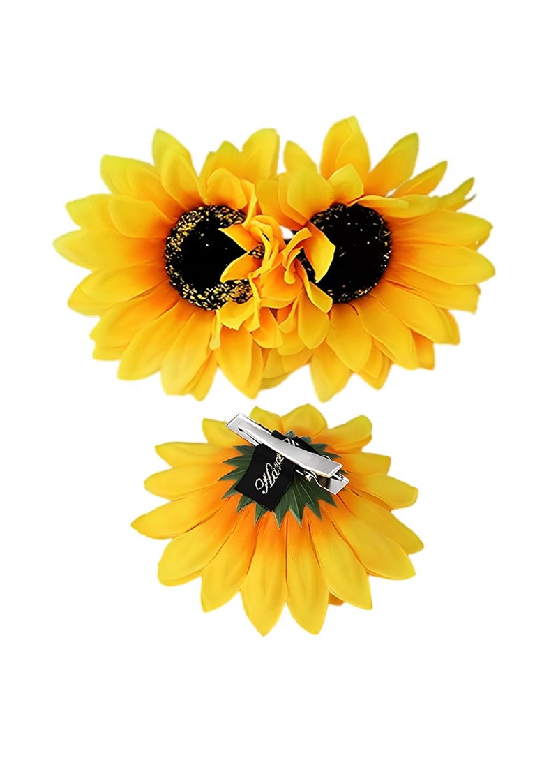 YALLNASL Sunflower Hair Clips and Barrettes for Women and Girls  3Pcs Yellow Clips for Hair Styling Christmas Party Hair Accessories 