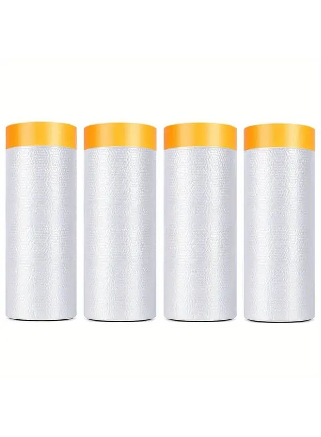 5 X 65 Feet Pre Taped Painter Plastic Roll 59 Inches Wide Protective Film For Auto Parts - Image 1