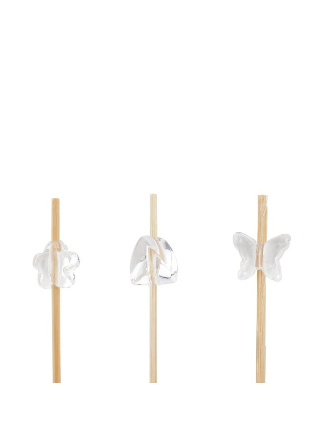 Restaurantware 4 Inch Decorative Skewers, 1000 Acrylic Beaded Design Decorative Bamboo Skewers - Sharp Point, Sturdy, Clear Bamboo Decorative Picks, Assorted, For Appetizers Or Garnishes - Image 2
