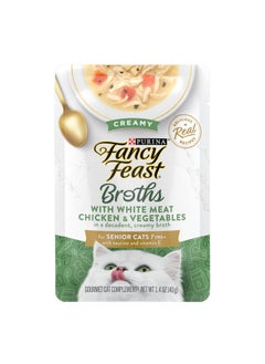 Fancy Feast Y Feast Lickable Senior Cat Food Broth Topper Creamy With White Meat Chicken  (Pack Of 16) 1.4 Oz. Pouches  - Image 1