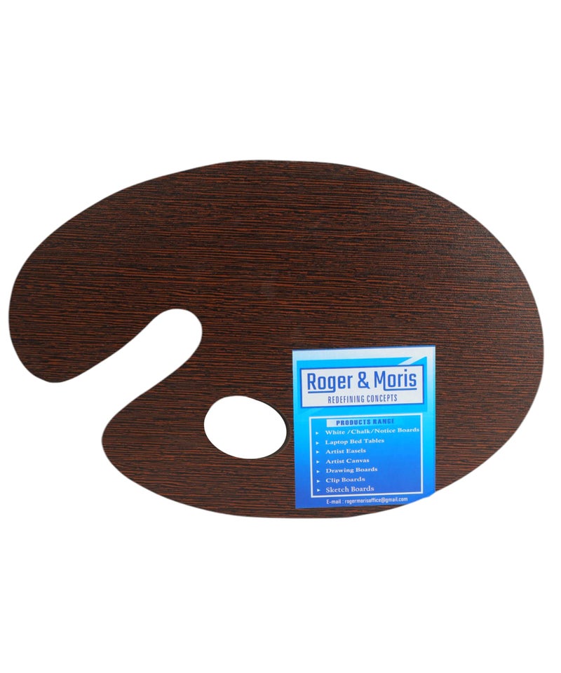 Roger & Moris Artist Wooden Palette (Wenge) with Thumb Hole for Drawing, Painting and Coloring Size (8 inch X 12- inch) - Image 4