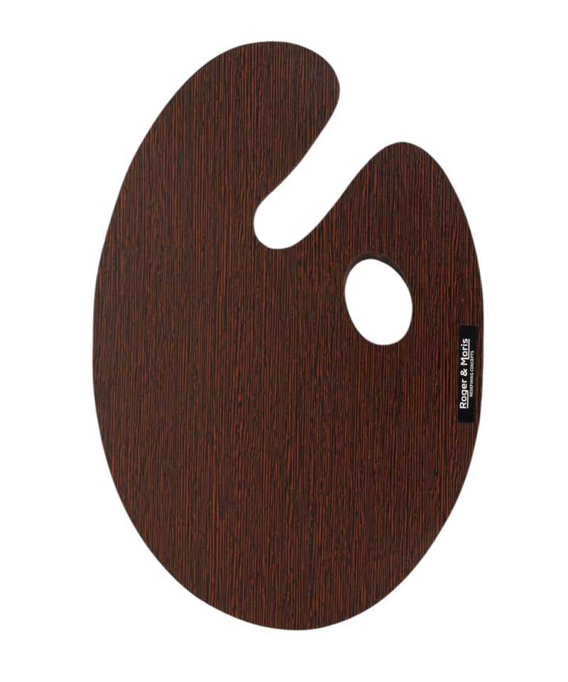 Roger & Moris Artist Wooden Palette (Wenge) with Thumb Hole for Drawing, Painting and Coloring Size (8 inch X 12- inch) - Image 3