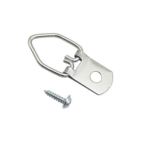 EesTeck 100 Pack Small D-Ring Steel Picture Hangers with Screws Picture Frames Picture Hang Solutions, for Hanging Clock Paintings Artwork Picture Frame Hook Photos - Image 1