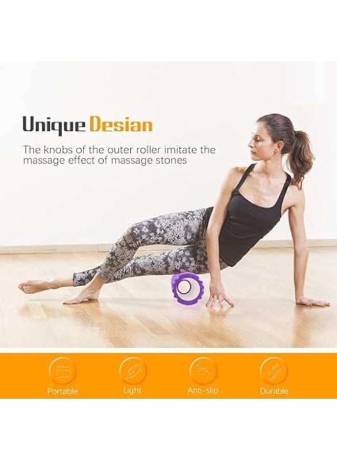 Foam Roller, Fitness Foam Roller, Deep Muscle Massage and Lightweight Muscle Massage for Yoga, Pilates for Muscle Relaxation, Balance Exercise, Physical Therapy Pain Relief (Purple) - Image 4