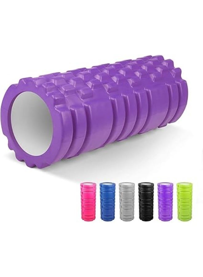 Foam Roller, Fitness Foam Roller, Deep Muscle Massage and Lightweight Muscle Massage for Yoga, Pilates for Muscle Relaxation, Balance Exercise, Physical Therapy Pain Relief (Purple) - Image 1