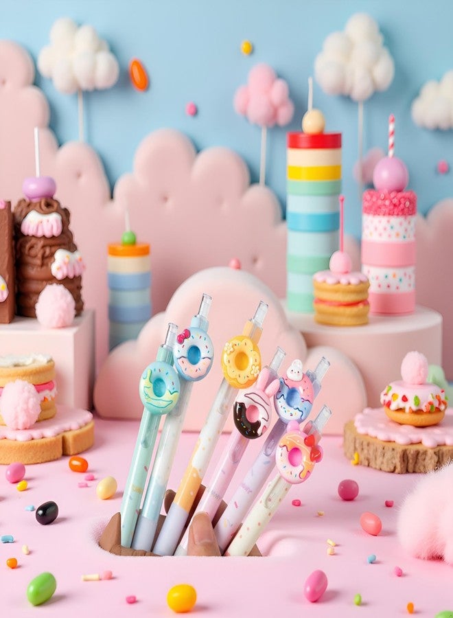 Tustao 2Pcs Random Color Rollerball Pens, Black ink Stationery Cute Biscuit Gel Pen School Office Kawaii Supply Novelty Creative Choclate Sweet cake lovely funny Donuts fruit Rollerball Pens and Refills - Image 2