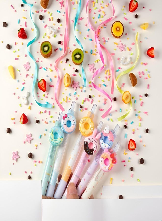 Tustao 2Pcs Random Color Rollerball Pens, Black ink Stationery Cute Biscuit Gel Pen School Office Kawaii Supply Novelty Creative Choclate Sweet cake lovely funny Donuts fruit Rollerball Pens and Refills - Image 3