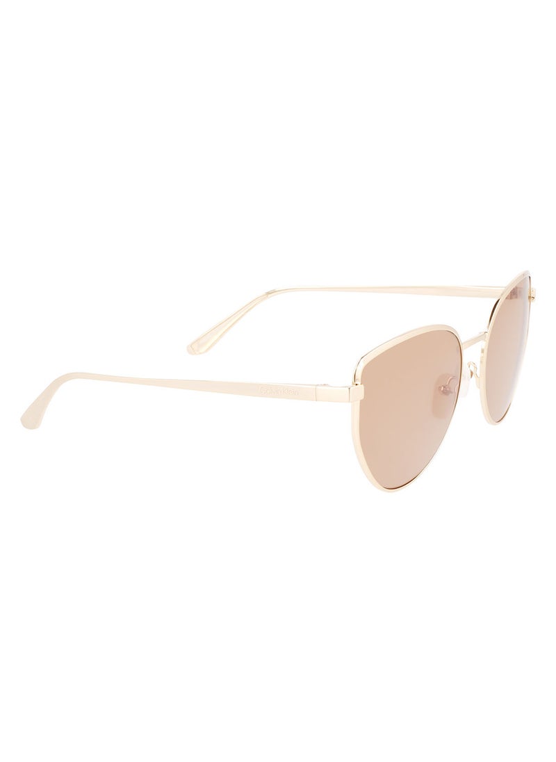CALVIN KLEIN - Full Rim Metal Modified Rectangle Calvin Klein Sun Ck22113S 5818 (718) Yellow Gold - Image 1
