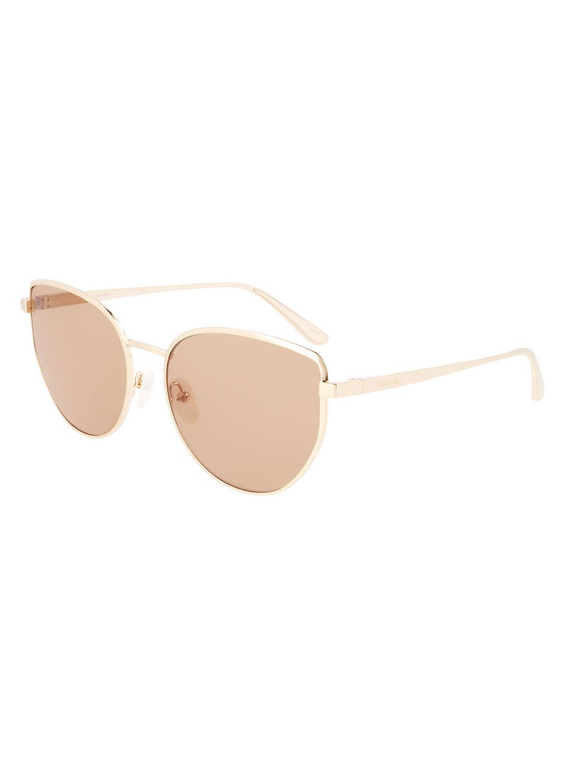 CALVIN KLEIN - Full Rim Metal Modified Rectangle Calvin Klein Sun Ck22113S 5818 (718) Yellow Gold - Image 1