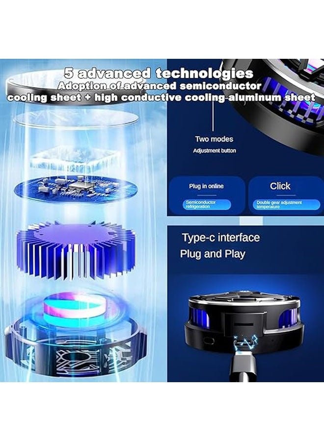 Mobile Phone Cooler Magnetic Phone Cooling Fan with Semiconductor Cooling Chip, Universal Mobile Phone Semiconductor Cooler for Android/Tablet/iPad Games  - Image 4