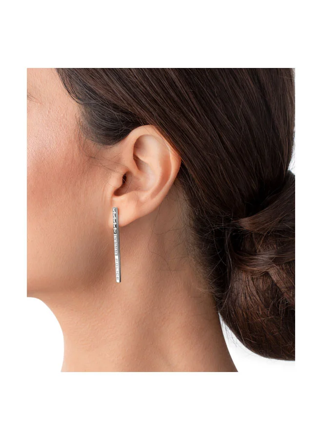 بوليس Tazia Silver Earrings with Crystals for Women's
