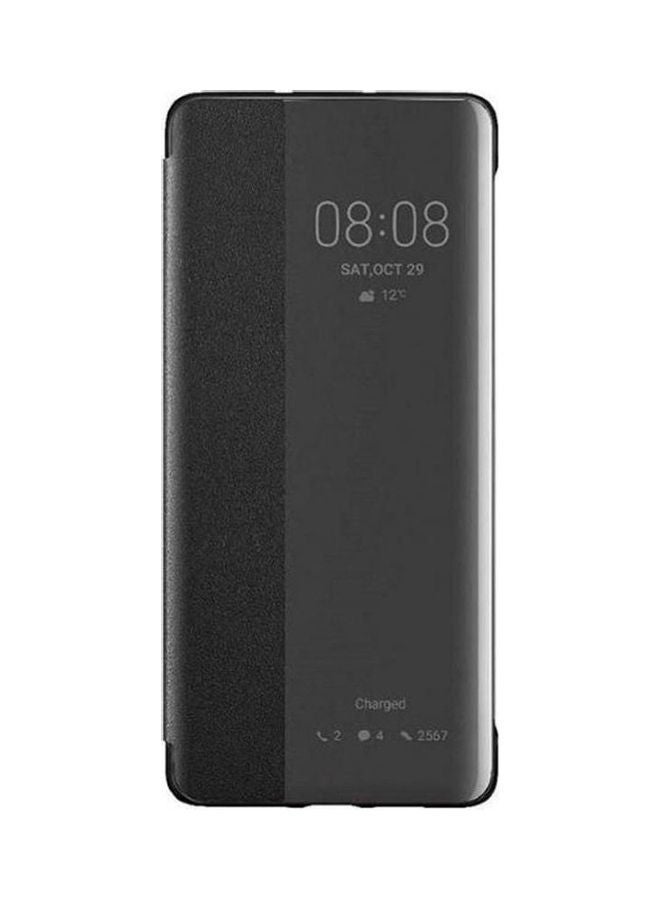 NIBEMINENT Flip Cover Wallet With Sleep Wake Feature For Huawei Genuine P30 Pro Smart View Black  - Image 1
