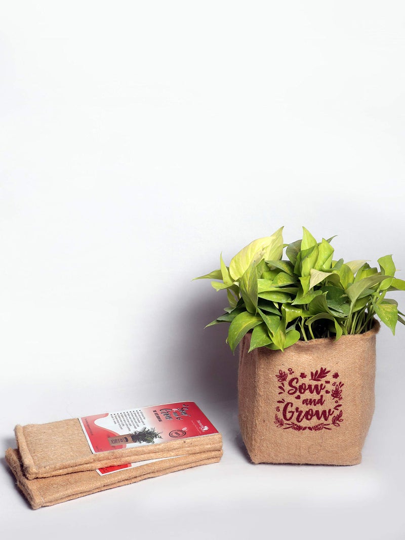 Nurturing Green® 12 Inch Eco-Friendly Jute Grow Bag (Pack of 3) - Image 1