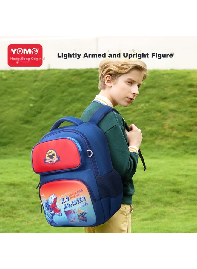Yome Primary School Students Spine Protection And Weight Reduction Backpack Olive Green 19l - Image 3
