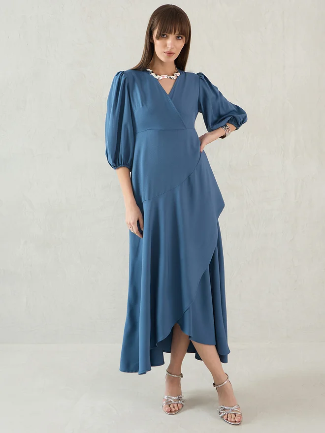 Femmella Cascade Wrap Dress