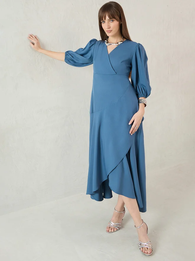 Femmella Cascade Wrap Dress
