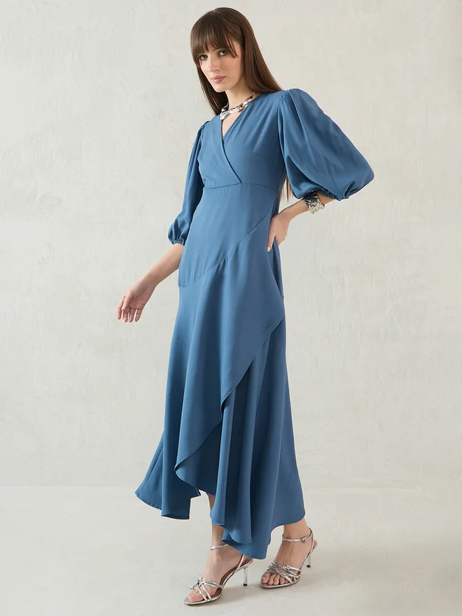 Femmella Cascade Wrap Dress