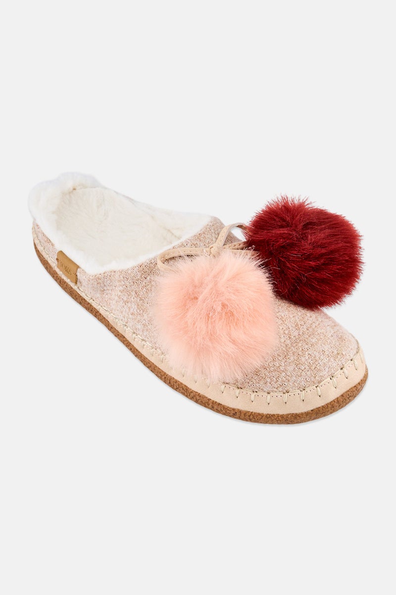 TOMS نعال نسائية من آيفي مزودة بكرات بوم بوم، وردي - Image 1