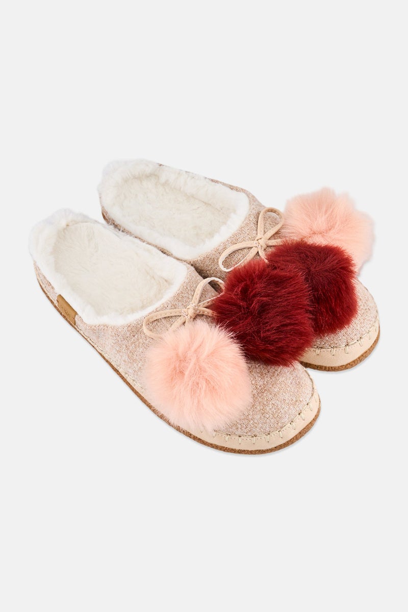 TOMS نعال نسائية من آيفي مزودة بكرات بوم بوم، وردي - Image 4