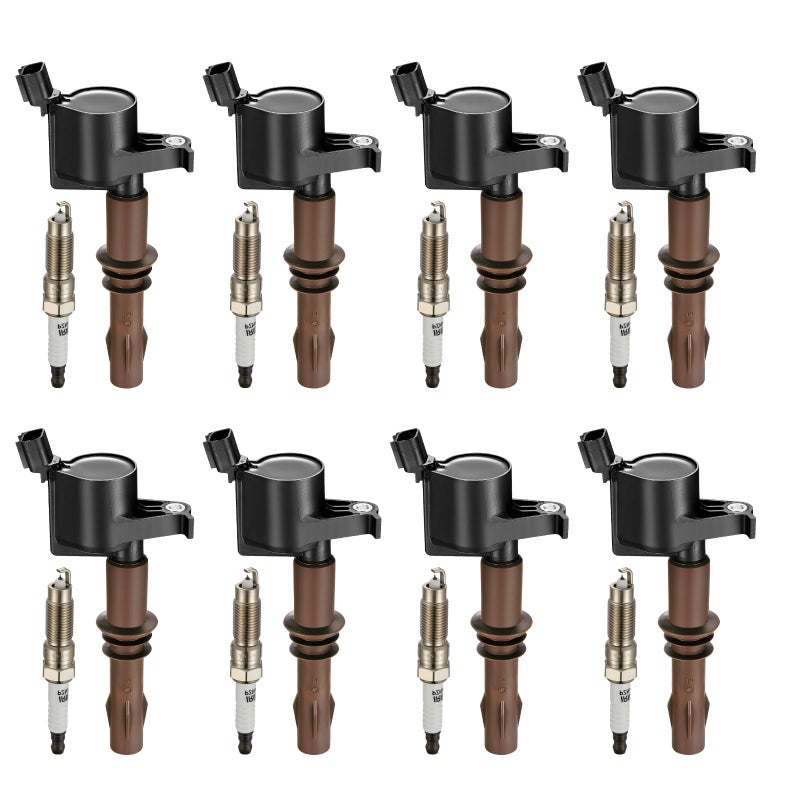 SYKRSS Set of 8 Ignition Coil Pack DG521 and Iridium Spark Plugs SP509 Compatible with Lincoln Navigator LT Mercury Expedition Explorer Mustang F150 F250 F350 Super Duty V8 V10 46L 54L 68L
