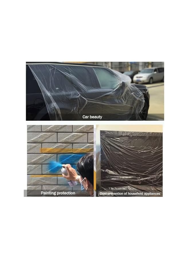 PROMASS promass Masking Film,Tape and Drape, Pre-Taped Masking Film, Adhesive Plastic Painting Drop Film, Multi Use Paint Masking Paper for Furniture,Wall, Car (1PCS,2.4m x 20m)  - Image 5