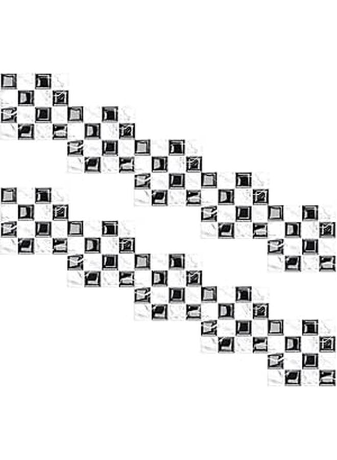 Black White Mosaic Vinyl Wall Stickers 15cm 10pcs Removable Self Adhesive Tile Decals - Image 1
