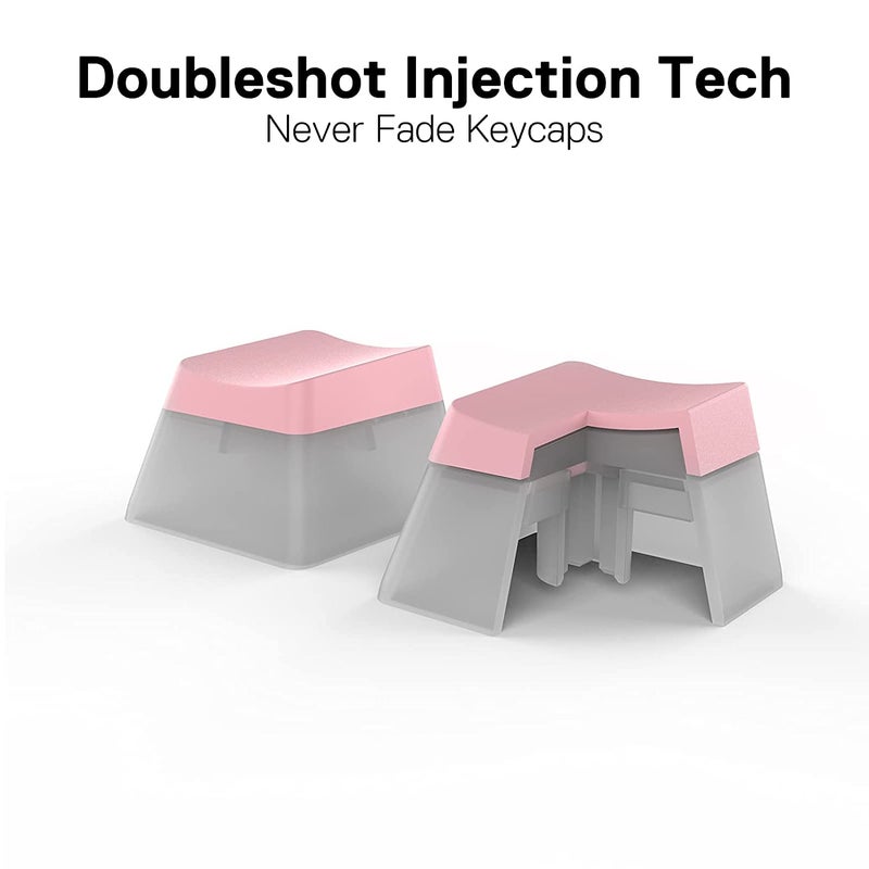 ETZIN مجموعة مفاتيح البودينغ PBT مزدوجة الطبقة بروفايل OEM لكيبورد الألعاب الميكانيكي مفاتيح MX توافق عالمي لـ 61 87TKL 104 108 كيبورد (مفاتيح فقط) (وردي) - Image 4