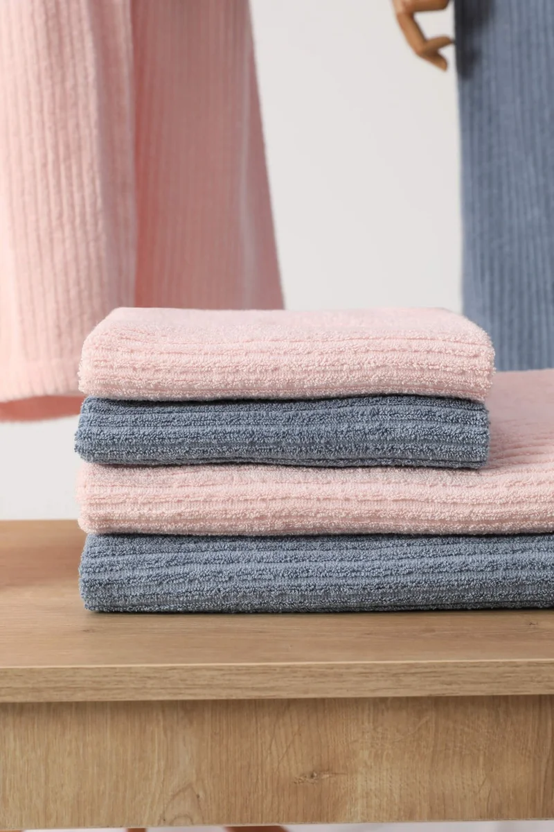Favora Ekol Cotton Family Bathrobe Set - Powder - Blue