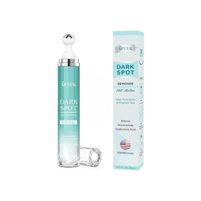Dark Spot Remover for Face, Dark Spot Corrector Serum with 360° Roller Massage Ball, Advanced Formula with Hyaluronic Acid, Fade Sun Spot Age Spot Brown Spot Freckles for All Skin Types, 0.67 Fl Oz