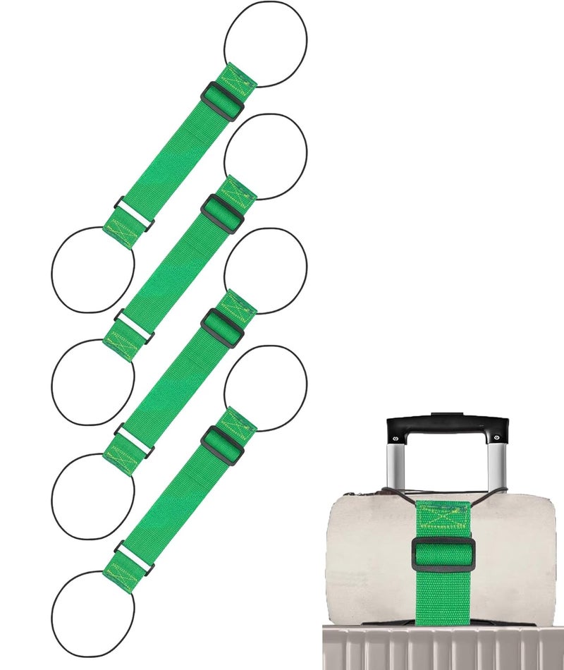 BdelrinQue 4 Pcs Suitcase Belt Luggage Straps, Luggage Straps for Suitcases, Luggage Belt Strap, Travel Accessories for Frequent Travelers, Business Professionals, and Families (Green) - Image 1