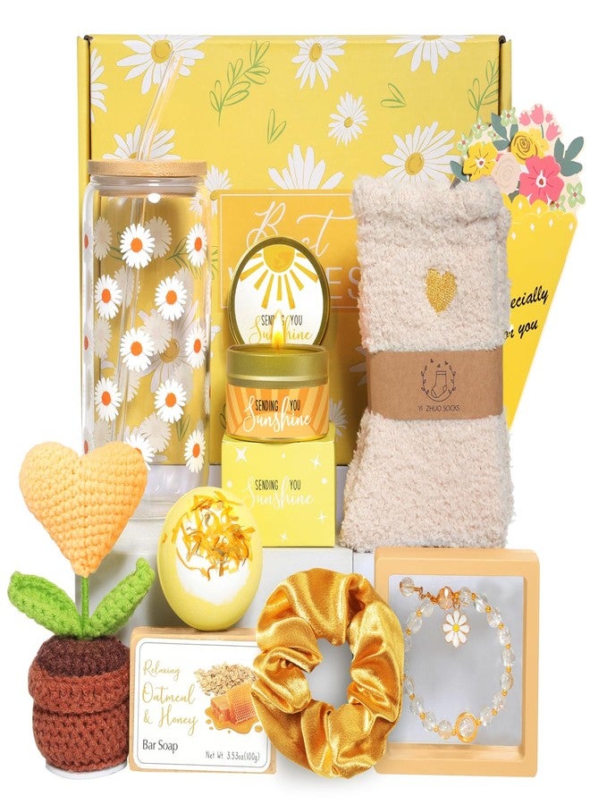 Frerdui Birthday Gifts for Women, Gift Baskets for Women, Best Friend Friendship Gifts, Get Well Soon Inspirational Gift Set Box for Woman Her Teen Girl Sister Friendship w 18oz Daisy Cup - Image 1