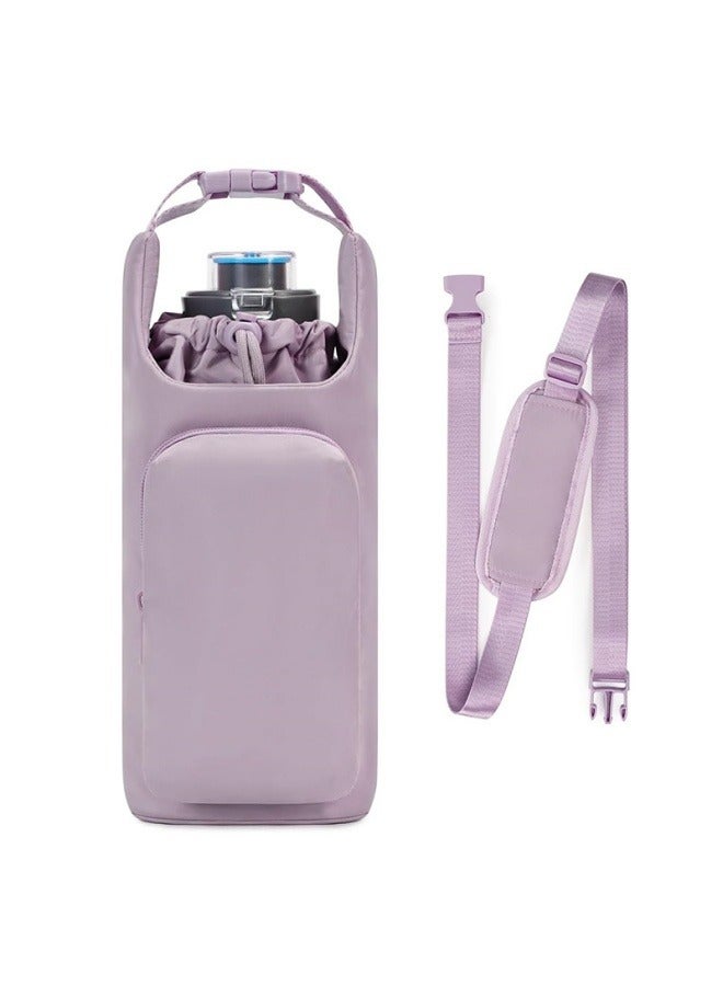 عام حقيبة زجاجة الماء للسيدات مع حقيبة الهاتف المحمول، عازل للحرارة، حزام كتف قابل للتعديل، حبال، حقيبة زجاجة الماء. - Image 1