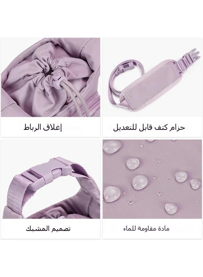 عام حقيبة زجاجة الماء للسيدات مع حقيبة الهاتف المحمول، عازل للحرارة، حزام كتف قابل للتعديل، حبال، حقيبة زجاجة الماء. - Image 5